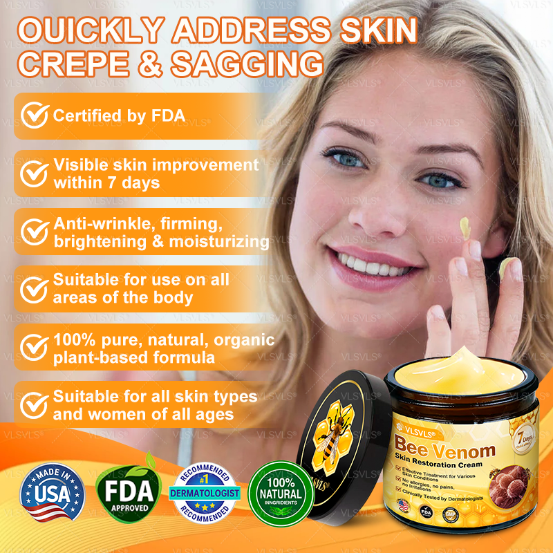 Made and Shipped from USA ✨ VLSVLS® Bee Venom Skin Restoration Cream 🔥 LAST DAY 80% OFF 💎💎