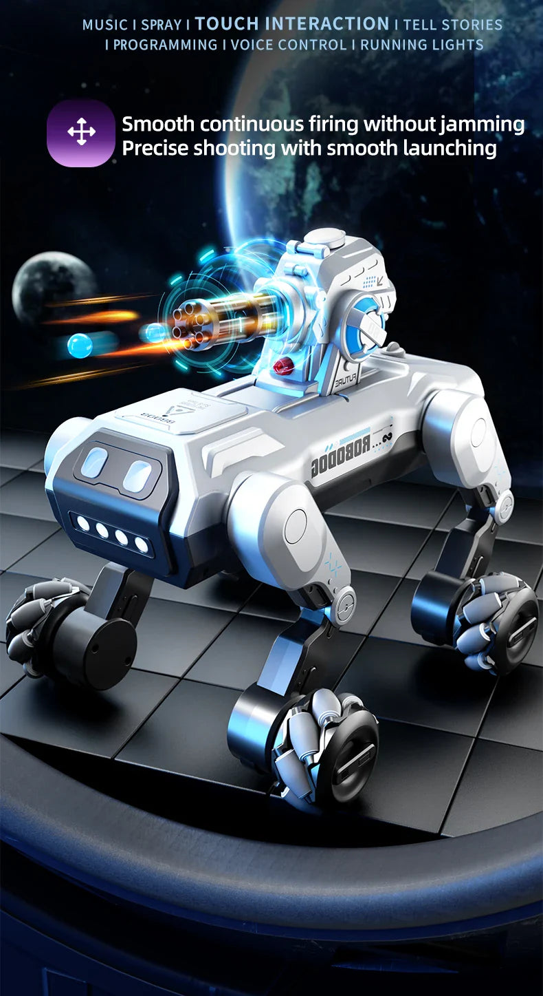 2025 New Intelligent Mechanical Dog With Gesture Induction Can Walk And Sing Dog Spray Control Electric Pet Dog Toys Kids Gifts