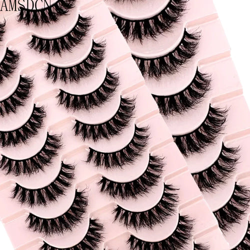 NEW 10pairs 100% Real Fake Mink Eyelashes 3D Natural False Eyelashes 3d Mink Lashes Soft Eyelash Extension Makeup Kit Cilios h13
