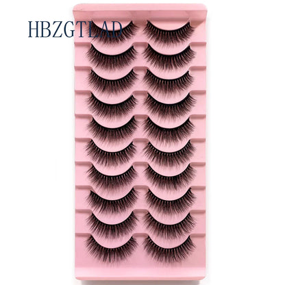 NEW 10pairs 100% Real Fake Mink Eyelashes 3D Natural False Eyelashes 3d Mink Lashes Soft Eyelash Extension Makeup Kit Cilios h13