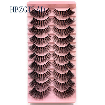 NEW 10pairs 100% Real Fake Mink Eyelashes 3D Natural False Eyelashes 3d Mink Lashes Soft Eyelash Extension Makeup Kit Cilios h13